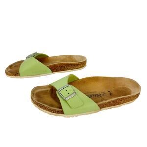 Birkenstocks Green Madrid Birko-Flor Suede Leather Lined Cork Sandals Sz 39 Long